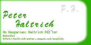 peter haltrich business card